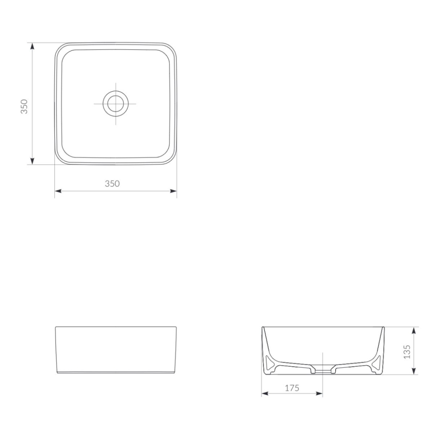 Cersanit K114-007-ECO - Pöytätason pesuallas CREA 35x35 cm keramiikka/kiiltävä valkoinen