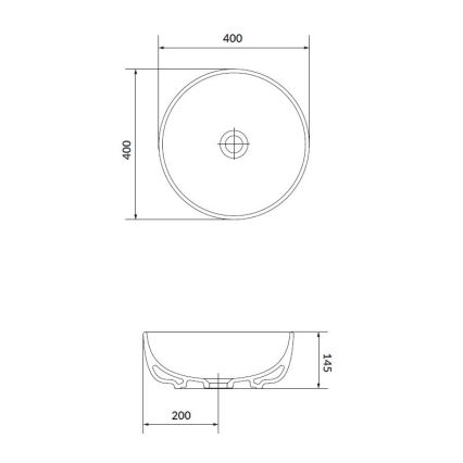 Cersanit K116-048 - MODUO tasoon asennettava pesuallas halkaisija 40 cm keramiikka/kiiltävä valkoinen