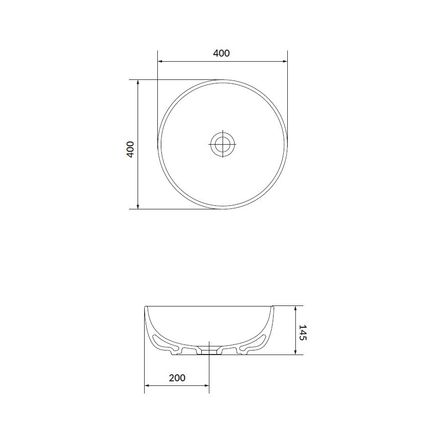 Cersanit K116-048 - MODUO tasoon asennettava pesuallas halkaisija 40 cm keramiikka/kiiltävä valkoinen