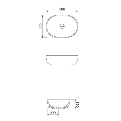 Cersanit K116-049 - MODUO 35,5x50 cm tasoon asennettava pesuallas, keramiikka/kiiltävä valkoinen