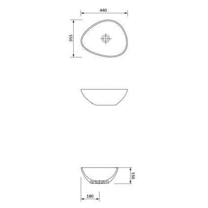 Cersanit K116-051 - MODUO tasoon asennettava pesuallas 35,5x44 cm keramiikka/kiiltävä valkoinen
