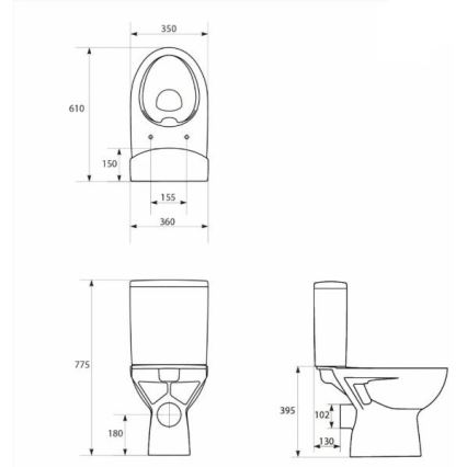 Cersanit K27-062 - PARVA lattiakiinnitteinen WC, keraaminen/valkoinen