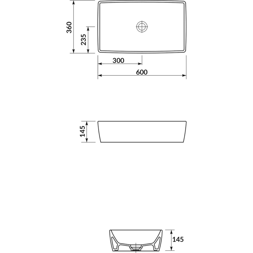 Cersanit K35-047-ECO - CITY-tasopesuallas 36x60 cm keraaminen/kiiltävä valkoinen