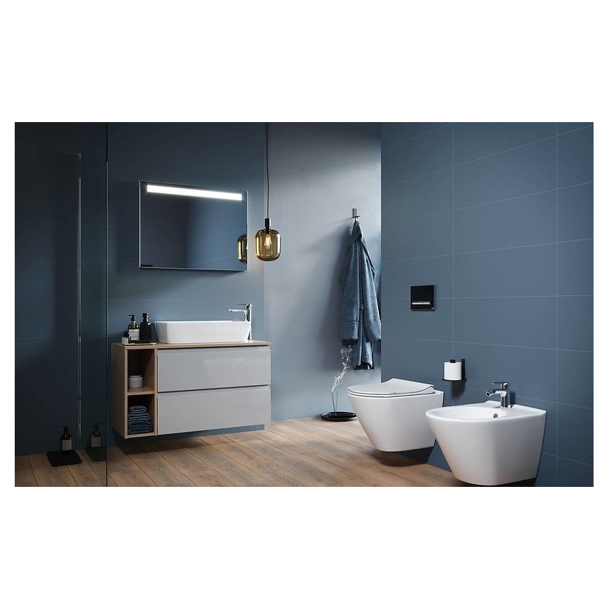 Cersanit K701-104 - Seinään asennettava WC-istuin CITY OVAL istuinkannella, keramiikka/valkoinen