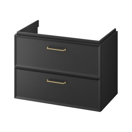 Cersanit S1017-003 - Seinään kiinnitettävä kylpyhuoneen allaskaappi MILLE 80x45 cm musta
