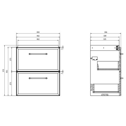 Cersanit S1021-007 - Seinään asennettava allaskaappi MILLE SLIM 50x35 cm mintunvihreä