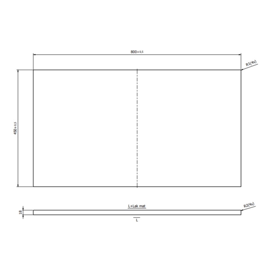 Cersanit S1021-014 - Ylälevy pesuallaskaapeille MILLE 80x45 cm musta