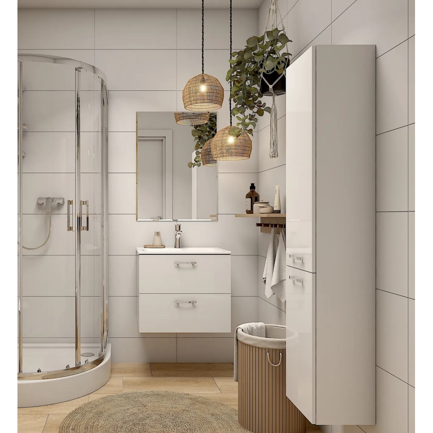 Cersanit S598-043-DSM - Seinään asennettava kylpyhuonekaappi NIKO 140x30 cm kiiltävä valkoinen