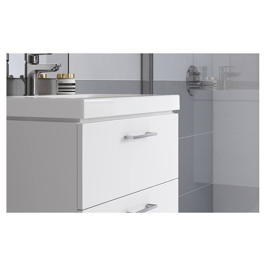 Cersanit S801-149-DSM - Seinäasennettava kylpyhuonekaappi pesualtaalla LARA 80x46x45 cm valkoinen