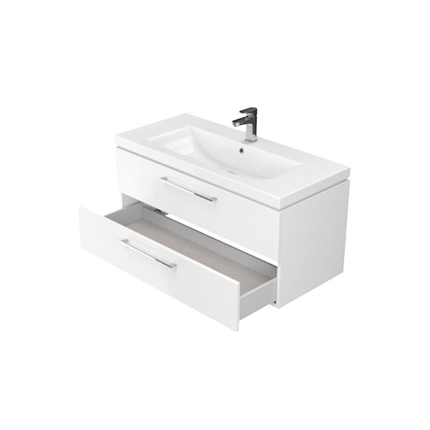 Cersanit S801-149-DSM - Seinäasennettava kylpyhuonekaappi pesualtaalla LARA 80x46x45 cm valkoinen