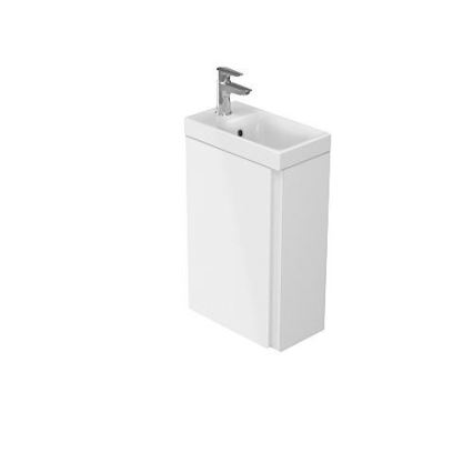 Cersanit S801-218-DSM - MODUO SLIM 40 x 22 cm seinään asennettava kylpyhuonekaappi pesualtaalla, kiiltävä valkoinen