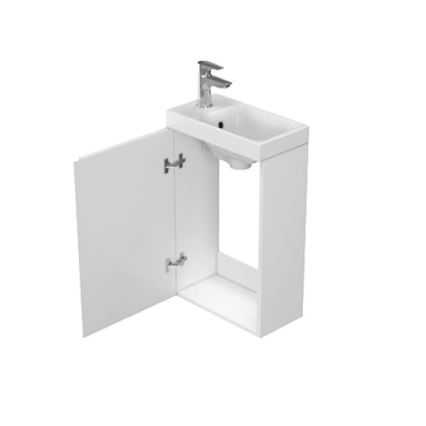 Cersanit S801-218-DSM - MODUO SLIM 40 x 22 cm seinään asennettava kylpyhuonekaappi pesualtaalla, kiiltävä valkoinen