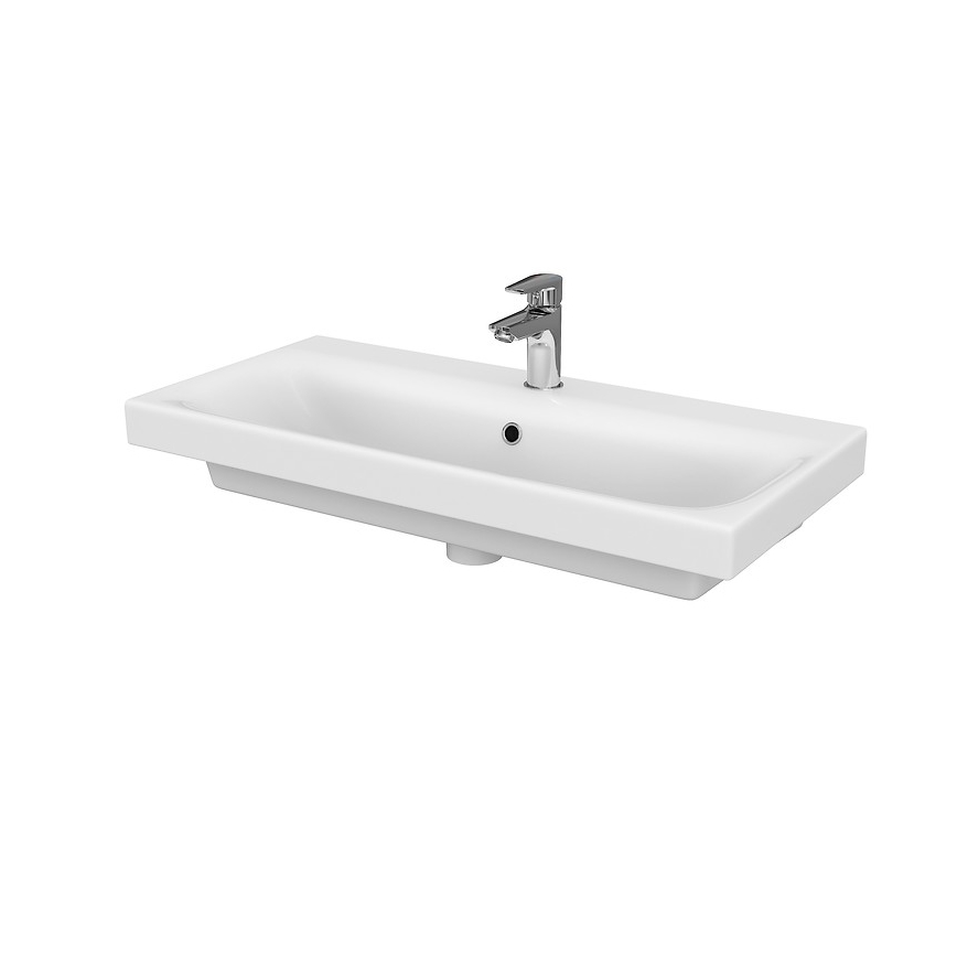 Cersanit S801-225-DSM - Seinäkiinnitteinen kylpyhuoneen kaappi pesualtaalla MODUO SLIM 80x57x38 cm kiiltävän valkoinen