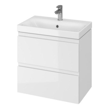 Cersanit S801-227-DSM - Seinään asennettava kylpyhuonekaappi pesualtaalla MODUO SLIM 60x57x38 cm kiiltävä valkoinen