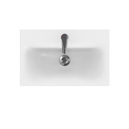 Cersanit S801-227-DSM - Seinälle asennettava kylpyhuonekaappi MODUO SLIM pesualtaalla, 60x38 cm, kiiltävä valkoinen