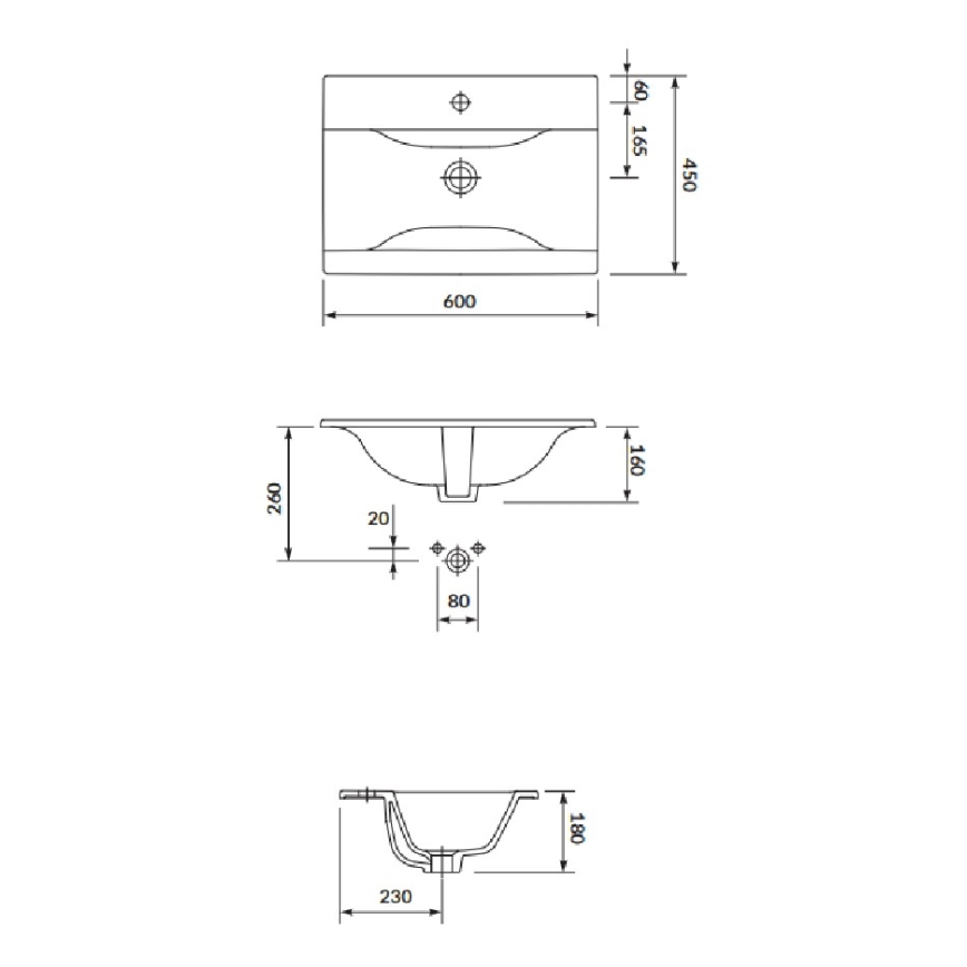 Cersanit S801-309-DSM - Seinään kiinnitettävä kylpyhuoneen allaskaappi NIKO 60 x 45 cm, valkoinen