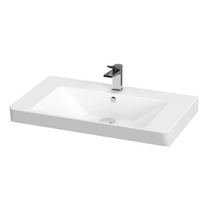 Cersanit S801-338-DSM - LARA seinälle asennettava kylpyhuonekaappi pesualtaalla 80x46x45 cm valkoinen