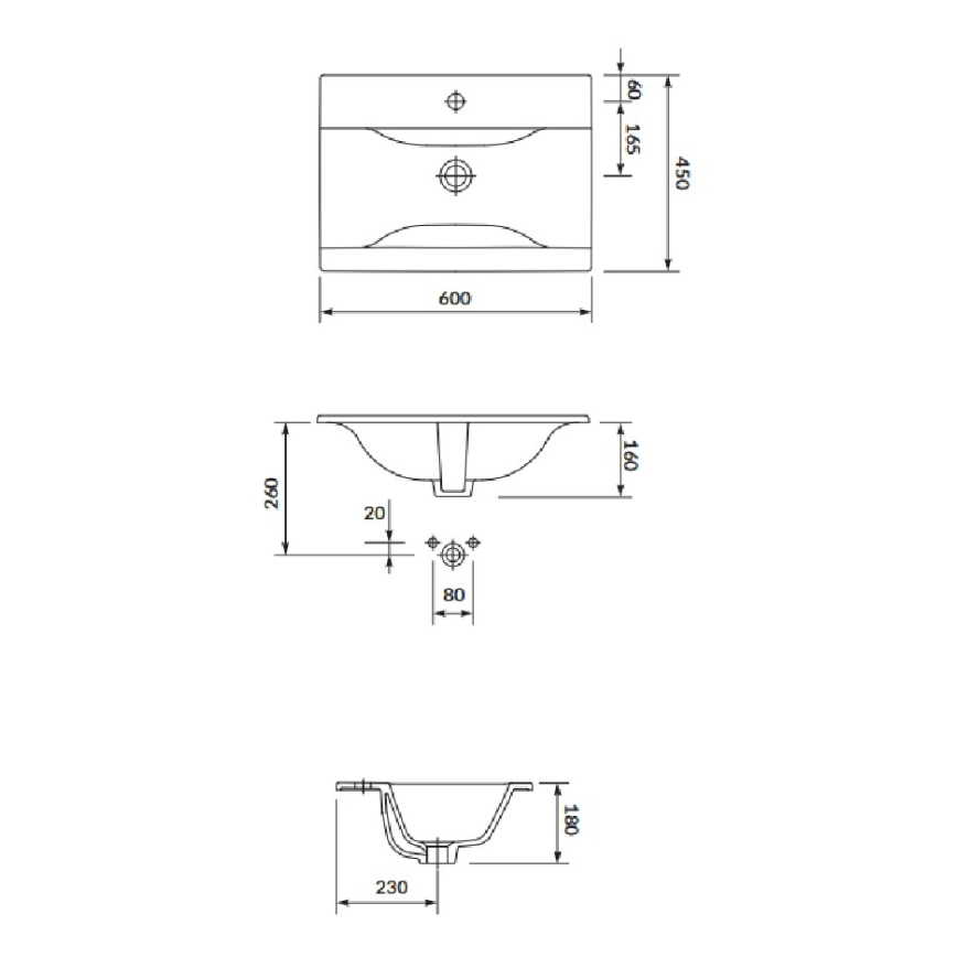 Cersanit S801-457 - Seinäasennettava kylpyhuonekaappi pesualtaalla NIKO 60x45 cm, pähkinänvärinen