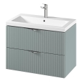 Cersanit S801-540 - Ripustettava kylpyhuoneen kaappi pesualtaalla TIRSO 80x60x45 cm mintunvihreä