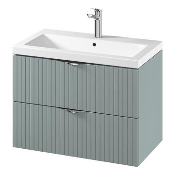 Cersanit S801-540 - Ripustettava kylpyhuoneen kaappi pesualtaalla TIRSO 80x60x45 cm mintunvihreä