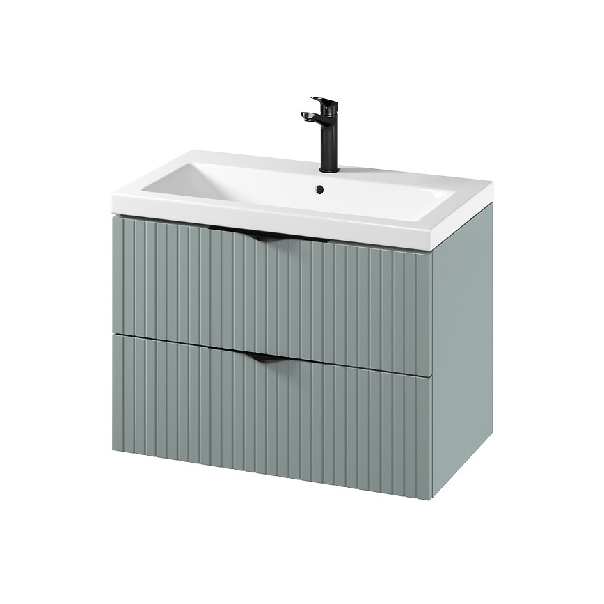 Cersanit S801-540 - Ripustettava kylpyhuoneen kaappi pesualtaalla TIRSO 80x60x45 cm mintunvihreä
