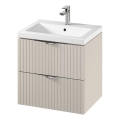 Cersanit S801-541 - TIRSO seinään asennettava kylpyhuonekaappi pesualtaalla, 60 x 60 x 45 cm, beige