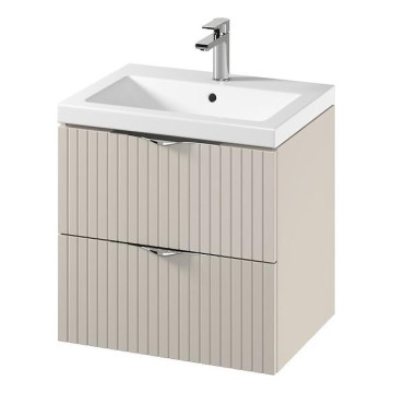 Cersanit S801-541 - TIRSO seinään asennettava kylpyhuonekaappi pesualtaalla, 60 x 60 x 45 cm, beige