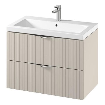 Cersanit S801-543 - Seinälle asennettava kylpyhuonekaappi pesualtaalla TIRSO 80x60x45 cm beige