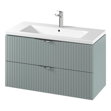Cersanit S801-546 - Seinäasennettava kylpyhuonekaappi pesualtaalla TIRSO 100x60x45 cm mintunvihreä