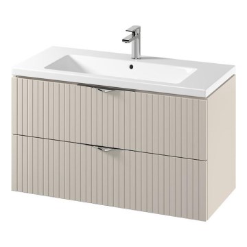Cersanit S801-548 - TIRSO seinäasennettava kylpyhuonekaappi pesualtaalla 100x60x45 cm beige
