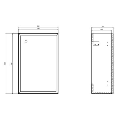 Cersanit S801-568 - MILLE 40x22 cm seinälle kiinnitettävä kylpyhuonekaappi pesualtaalla, valkoinen
