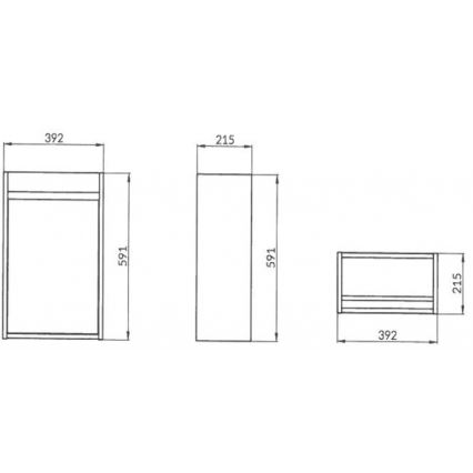 Cersanit S924-001 - CREA-allaskaappi pesualtaalle 39,2 x 21,5 cm kiiltävä valkoinen