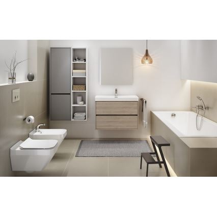 Cersanit S924-008 - Seinälle asennettava kylpyhuoneen allaskaappi CREA 60x54x45 cm tammi