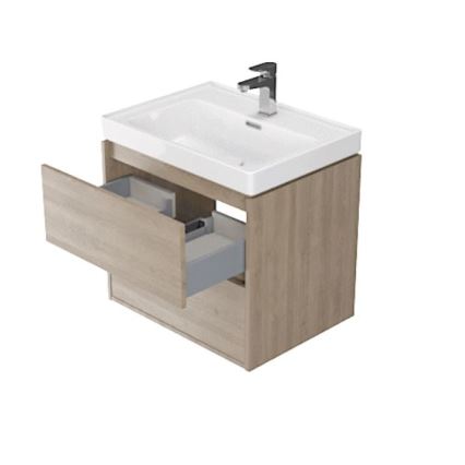 Cersanit S924-008 - Seinälle asennettava kylpyhuoneen allaskaappi CREA 60x54x45 cm tammi