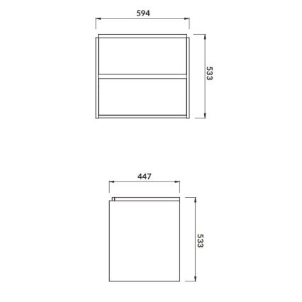 Cersanit S924-008 - Seinälle asennettava kylpyhuoneen allaskaappi CREA 60x54x45 cm tammi