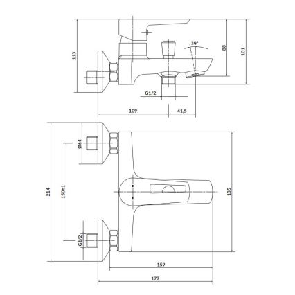 Cersanit S951-006 - Kylpyhana MILLE kiiltävä kromi