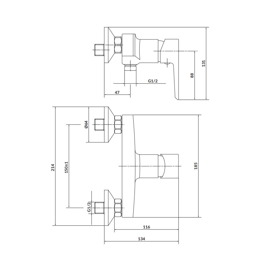 Cersanit S951-031 - Suihkuhana MILLE kiiltävä kromi