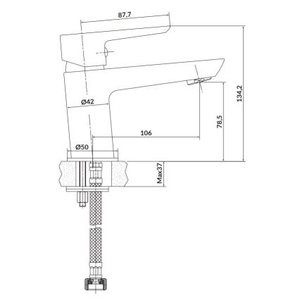 Cersanit S951-048 - Altaan hana MILLE 13,4 cm musta + jäte