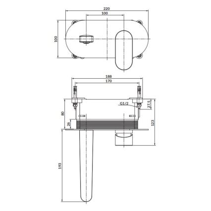 Cersanit S951-330 - Pesuallashana piiloasennukseen CREA kiiltävä kromi