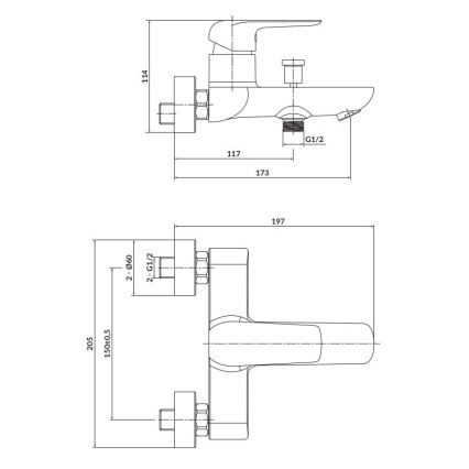Cersanit S951-344 - Kylpyhana CITY kiiltävä kromi
