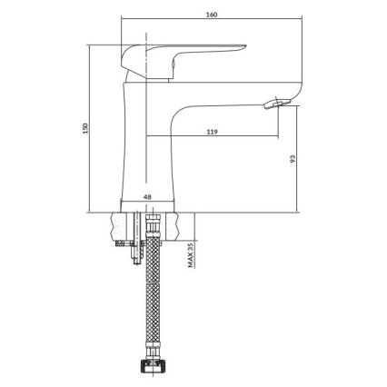 Cersanit S951-359 - Altaan hana CITY 15 cm kiiltävä kromi