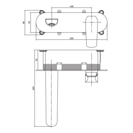 Cersanit S951-361 - Pesuallashana piiloasennukseen CITY kiiltävä kromi