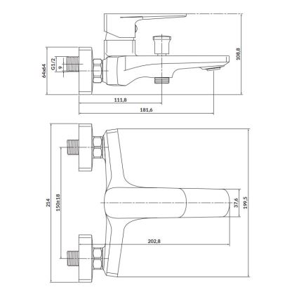 Cersanit S951-377 - LARGA kylpyhuoneen hana kiiltävä kromi