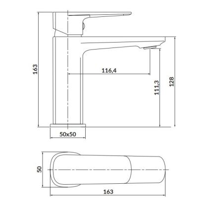 Cersanit S951-390 - Altaan hana LARGA 16,3 cm musta
