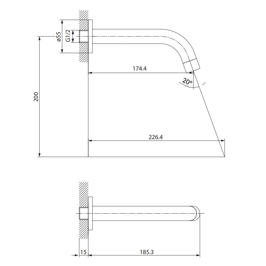 Cersanit S951-553 - Nokka piiloasennukseen ZEN kiiltävä kromi
