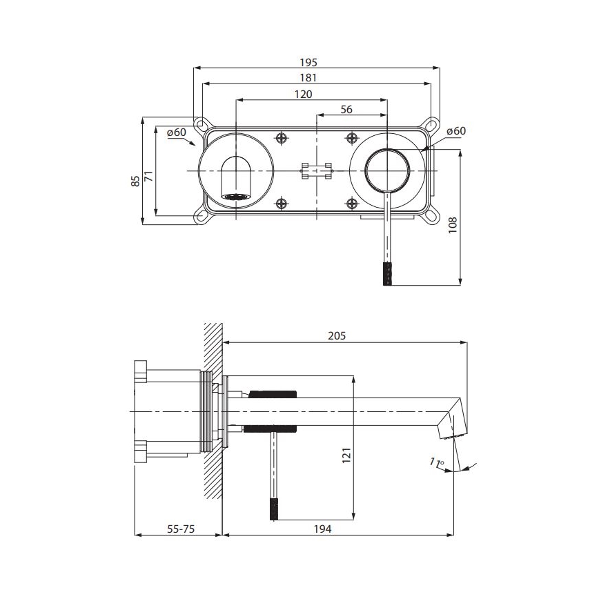 Cersanit S951-593 - Pesuallashana piiloasennukseen ZEN kiiltävä kromi
