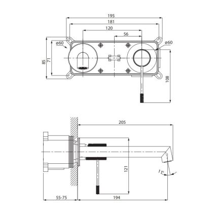 Cersanit S951-597 - Pesuallashana piiloasennukseen ZEN musta