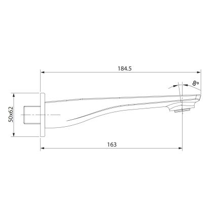 Cersanit S951-706 - LARGA seinäasennettava ulostuloputki, kiiltävä kromi