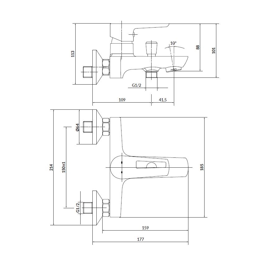 Cersanit S952-003 - Kylpyhuonesetti hanalla + MILLE pesuallashana kiiltävä kromi