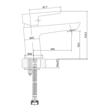 Cersanit S952-003 - Kylpyhuonesetti hanalla + MILLE pesuallashana kiiltävä kromi